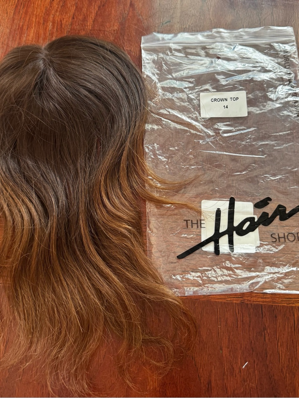 The Hair Shop Crown Top 14” Human Hair Topper Brown Balayage Ombre